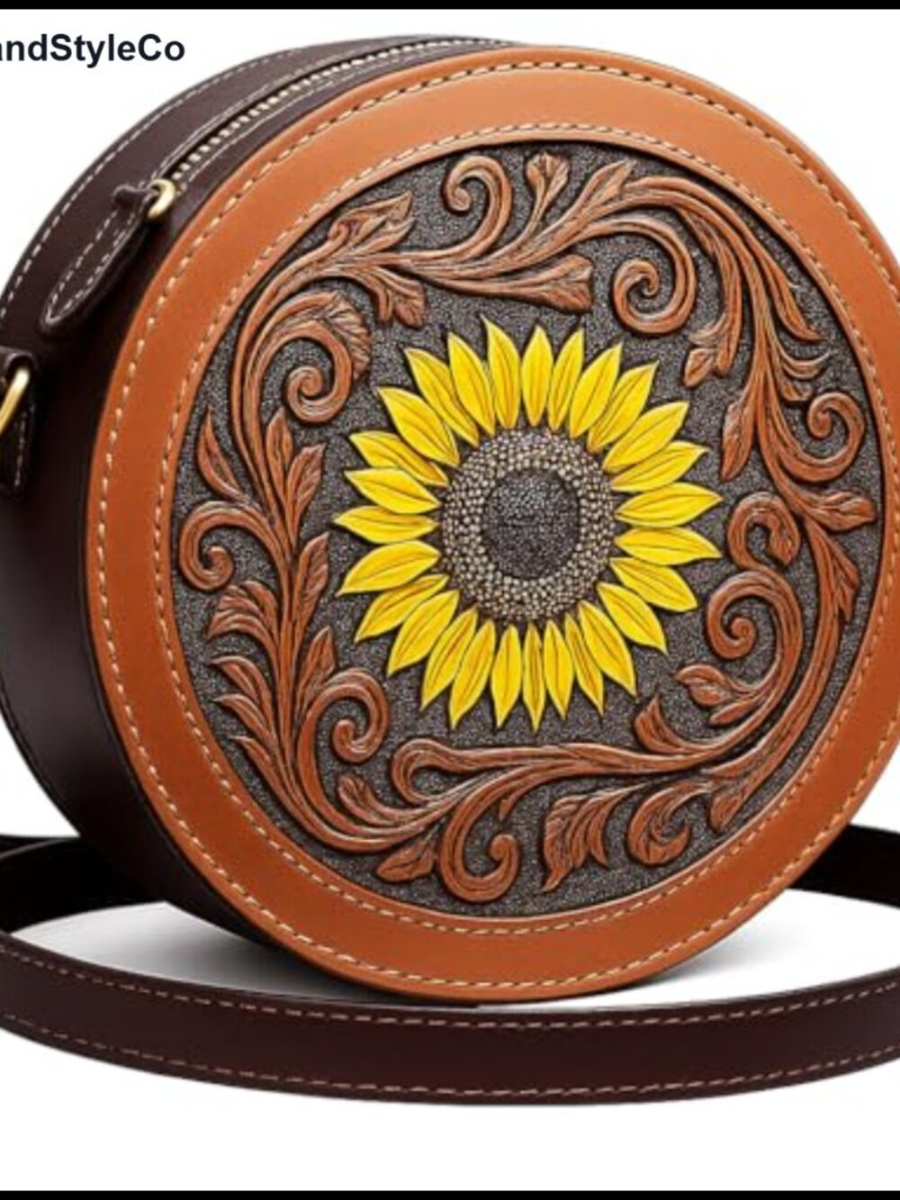 Hand-Stitched Full-Grain Leather Crossbody Bag with Adjustable Strap